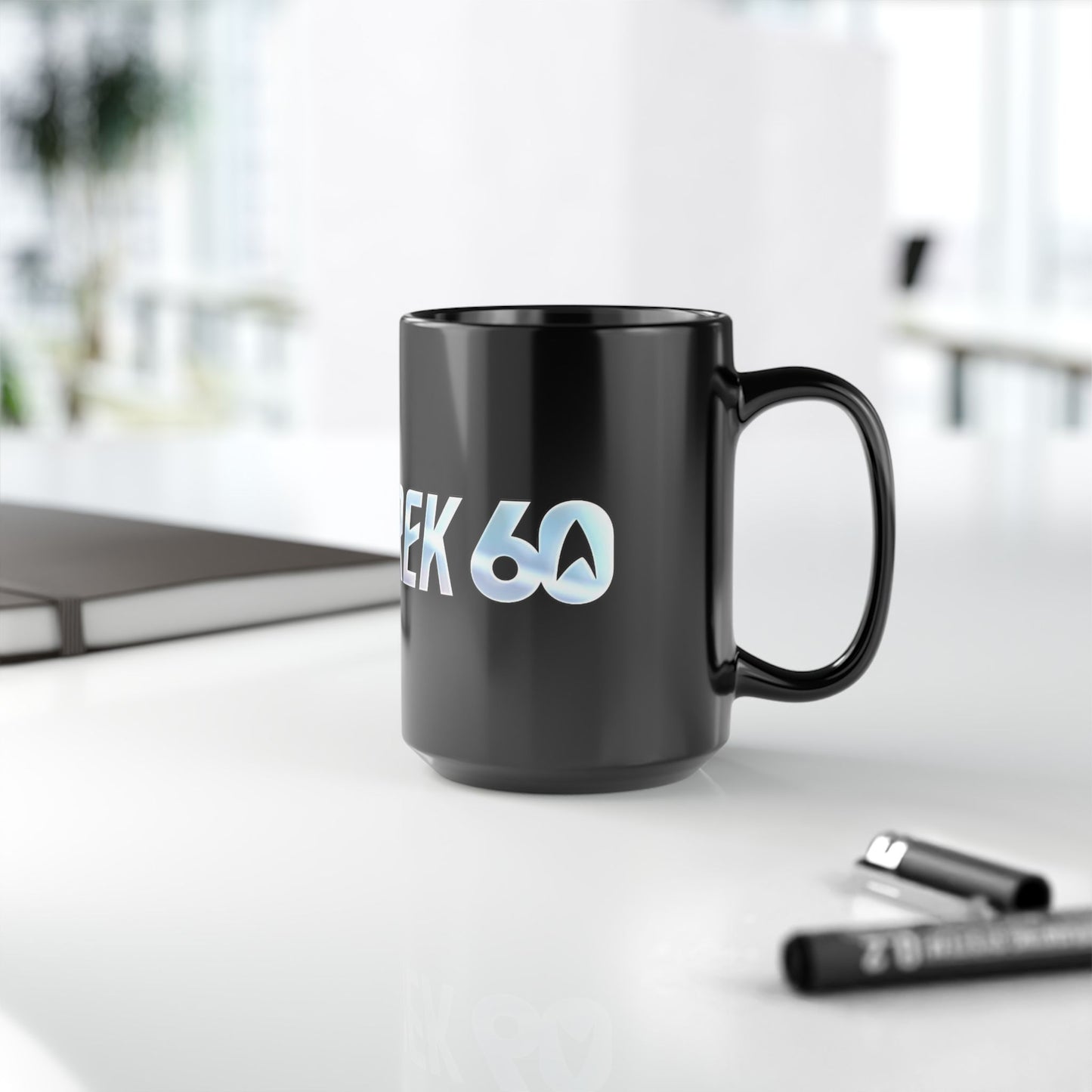 Star Trek 60th Anniversary Black Coffee Mug — Sci‑Fi Fan Gift (11oz/15oz)