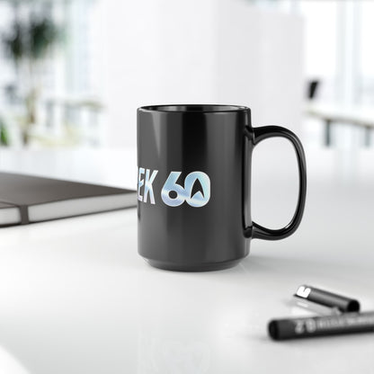Star Trek 60th Anniversary Black Coffee Mug — Sci‑Fi Fan Gift (11oz/15oz)
