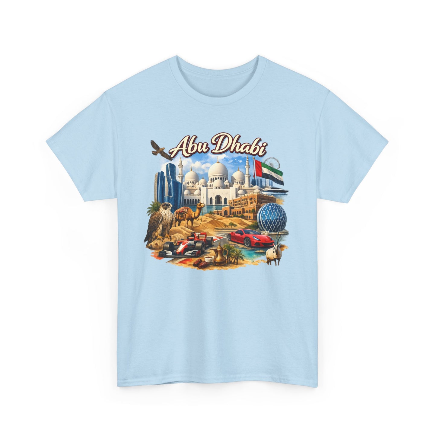 Abu Dhabi Landmark Collage T-Shirt — UAE Travel Souvenir Tee