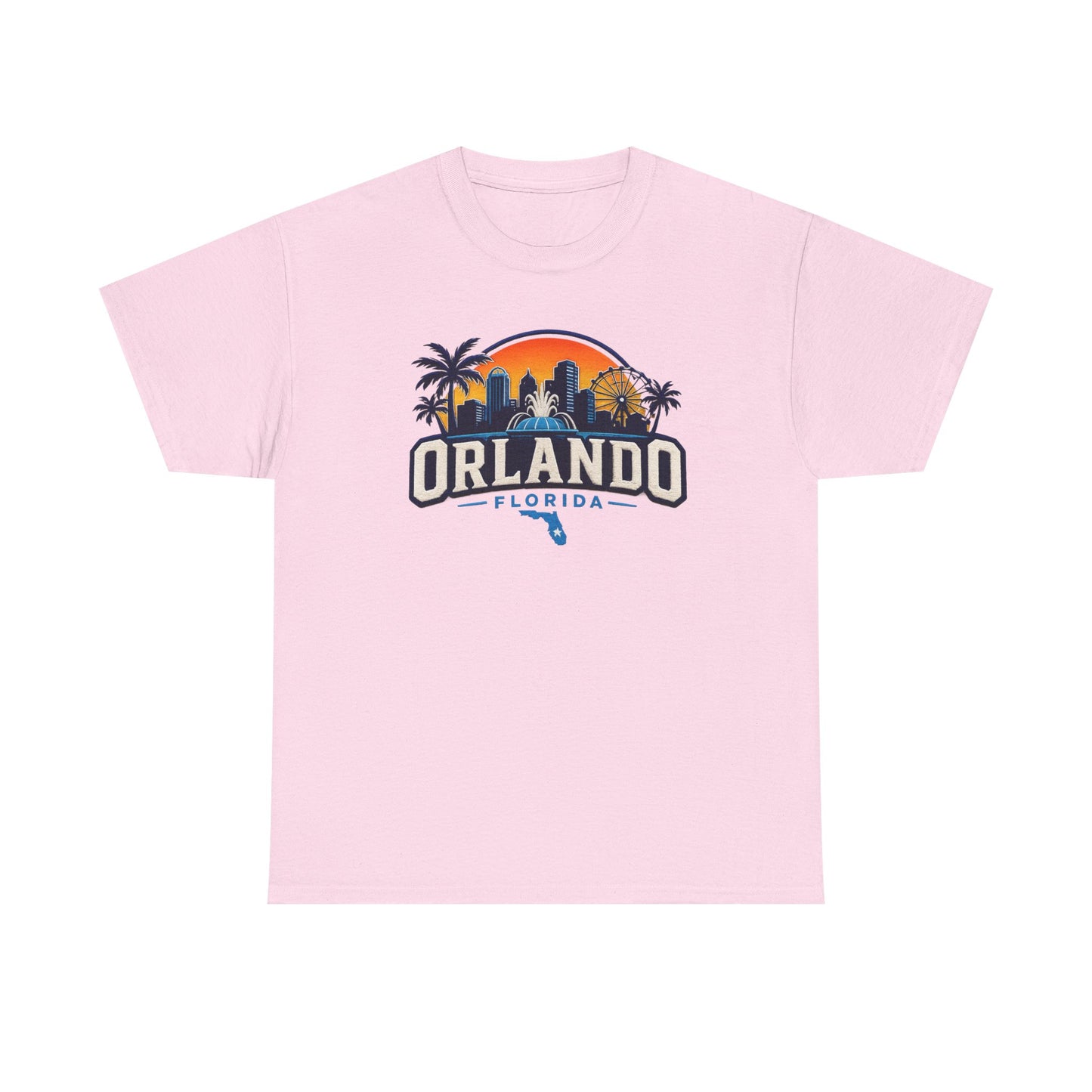 Orlando Florida Sunset T-Shirt — Retro Skyline & Palm Tree Vacation Tee