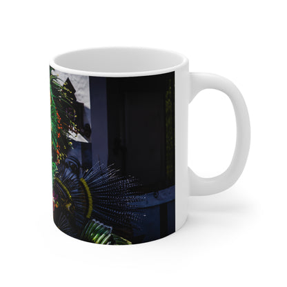 Rio Carnival Headdress Ceramic Coffee Mug — Colorful Festival Costume Photo, 11oz & 15oz
