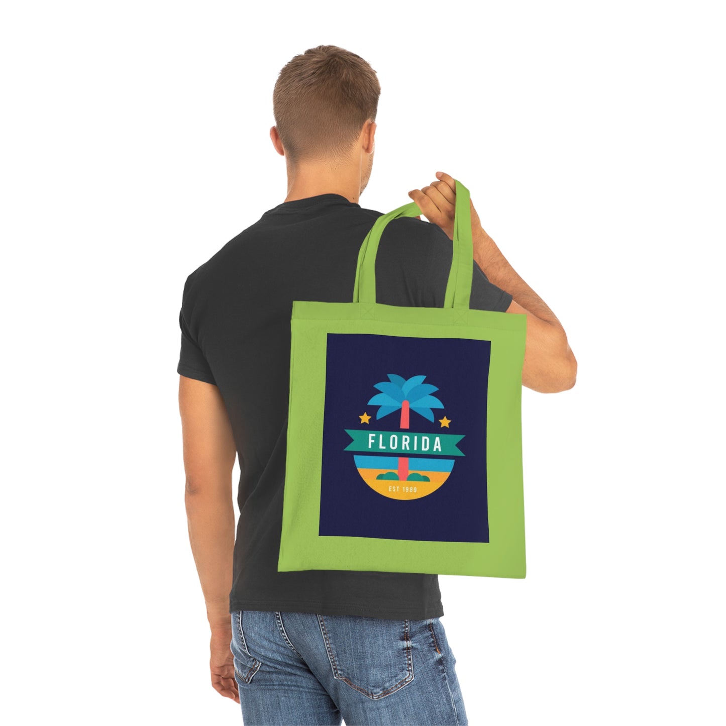 Florida Palm Beach Tote Bag – Retro State Travel Cotton Tote