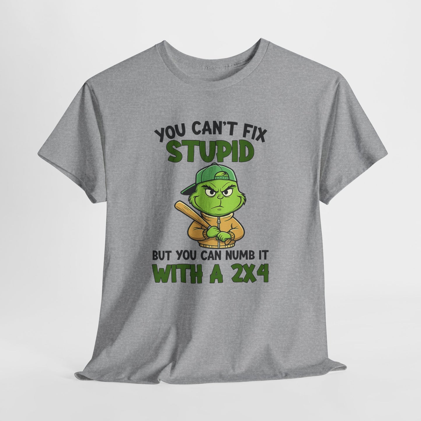 Funny Carpenter T‑Shirt — "You Can't Fix Stupid But You Can Numb It With a 2x4"