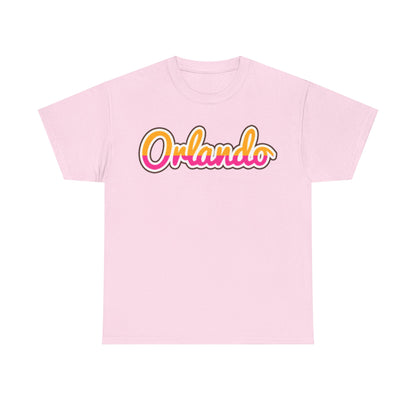 Orlando Retro Script Tee — Vintage Sunset City Souvenir Shirt