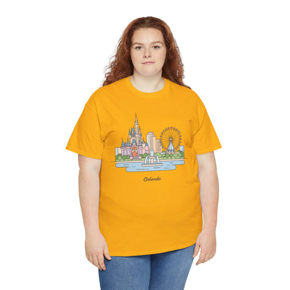 Orlando Skyline T-Shirt — Cute Cityscape Graphic Tee with 'Orlando' Text