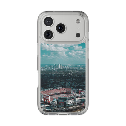 Tampa Bay Raymond James Stadium Clear Phone Case — Aerial City Stadium Design