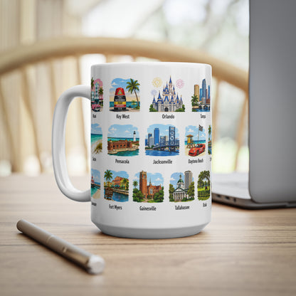 Florida Cities Scenic Ceramic Coffee Mug – 11oz & 15oz Travel Souvenir Cup