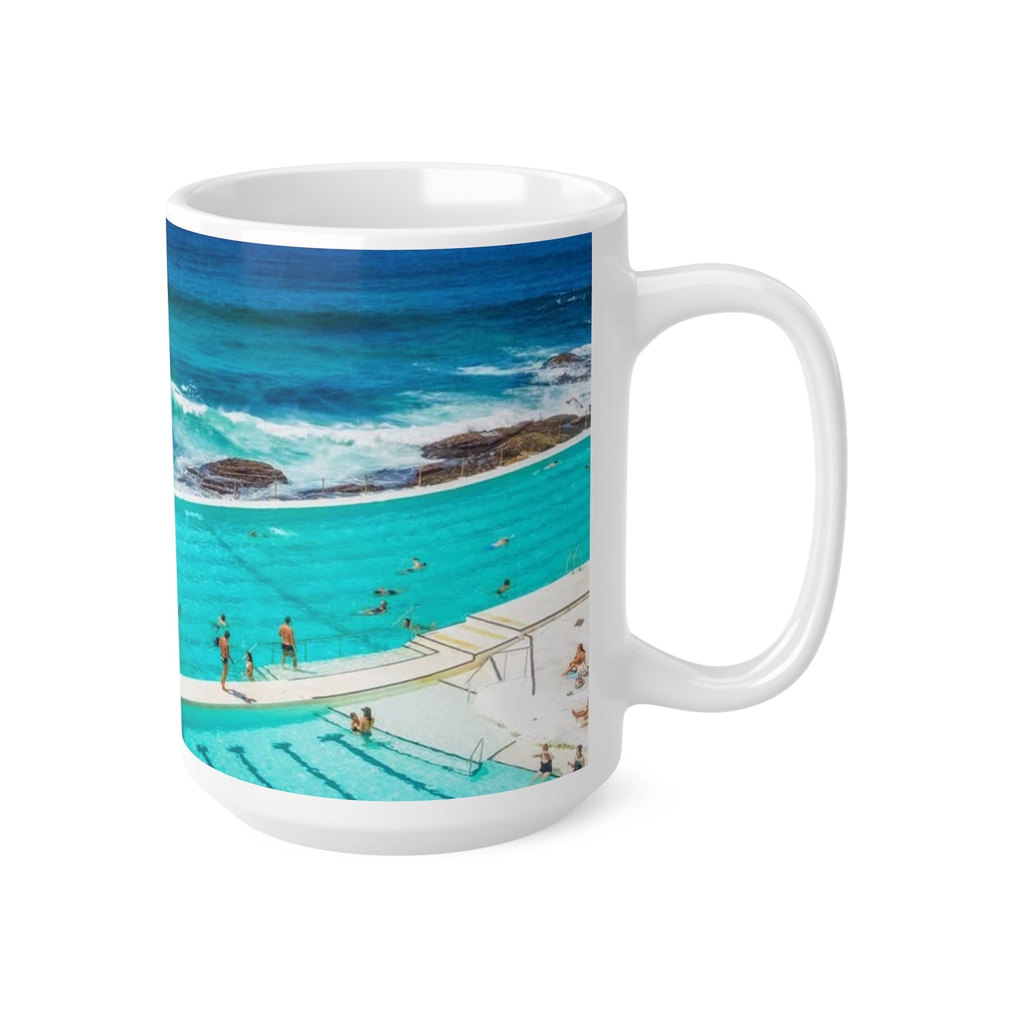 Coastal Ocean Pool Ceramic Mug — Beach Waves 11oz/15oz