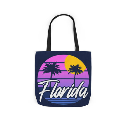 Florida Sunset Palm Tote Bag — Retro Beach Canvas Tote
