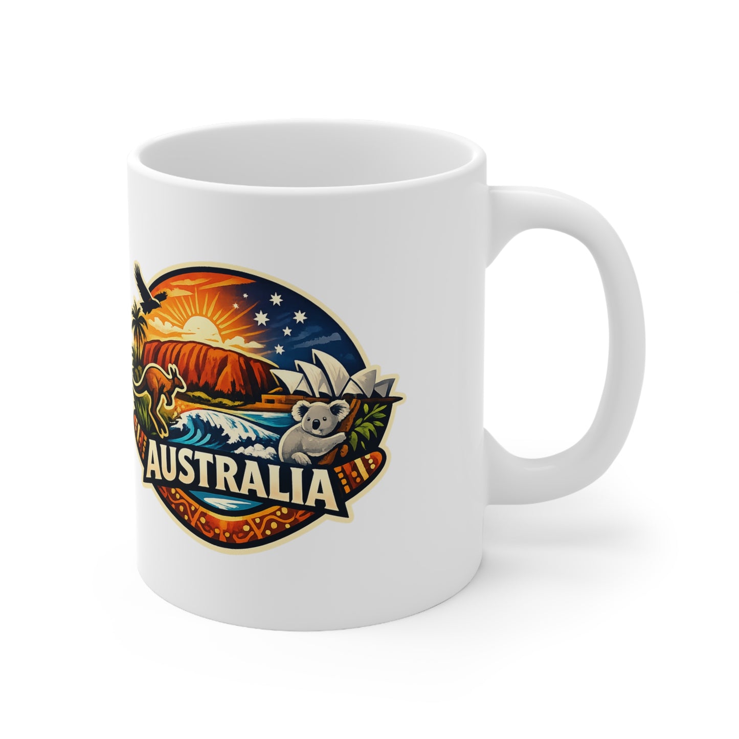 Australia Scenic Mug — Vintage Outback Sunset Ceramic Coffee Cup (11oz & 15oz)