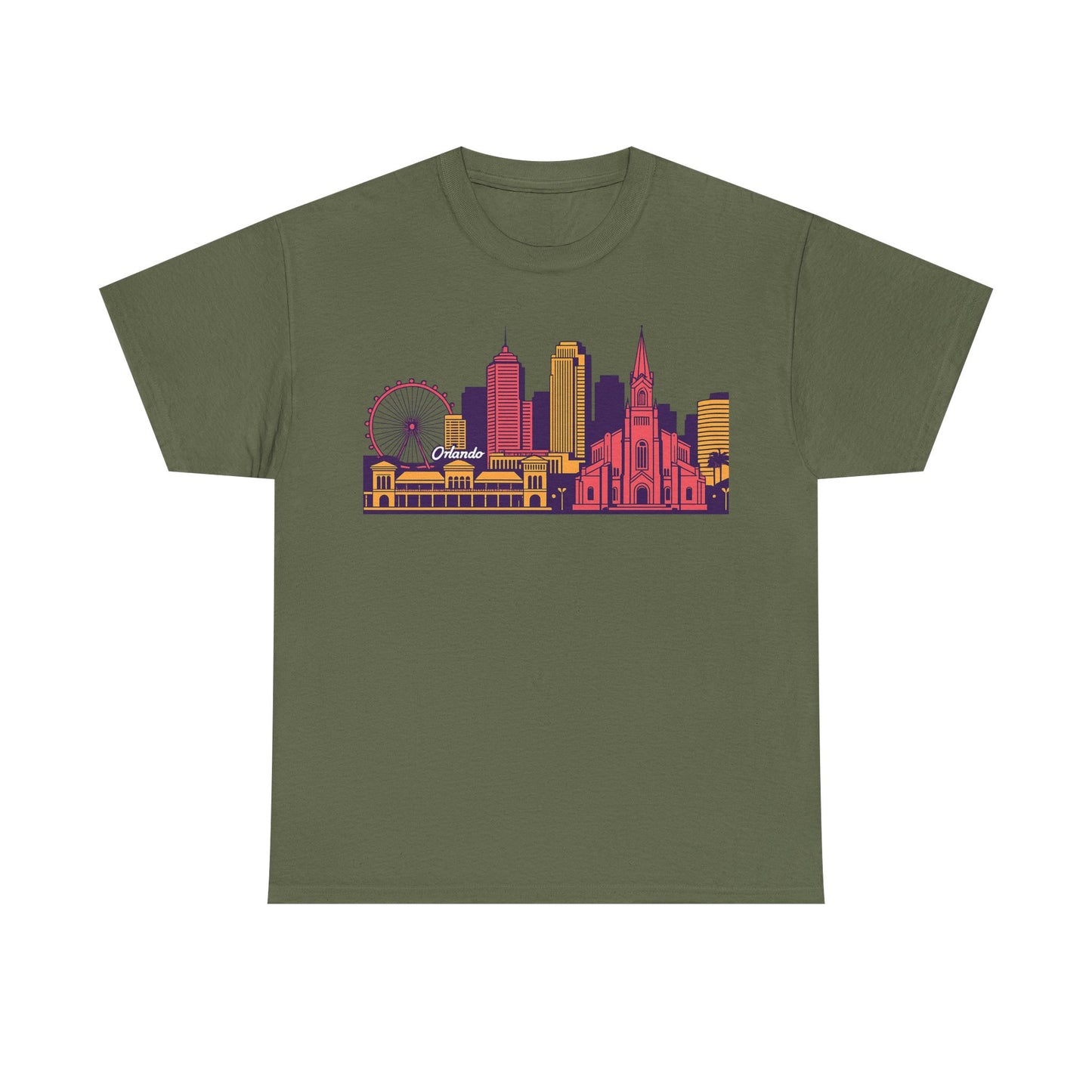 Orlando City Skyline T-Shirt — Colorful Urban Landmark Graphic Tee