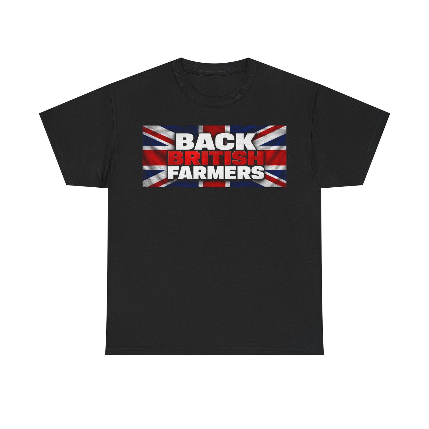 Back British Farmers T-Shirt — Union Jack Support Tee for UK Farmers