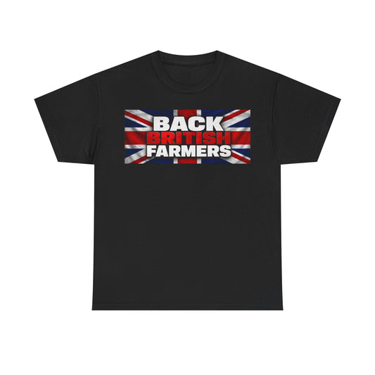 Back British Farmers T-Shirt — Union Jack Support Tee for UK Farmers