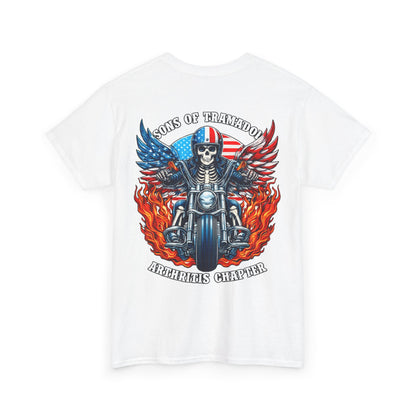 Biker Skull Motorcycle Tee — Sons of Tradition Archangels Chapter Graphic Shirt
