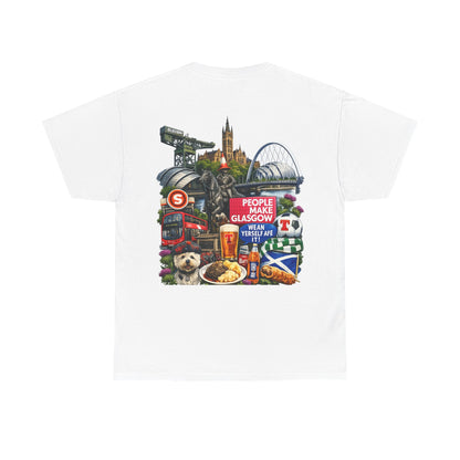 Glasgow Collage T-Shirt — "People Make Glasgow" Scottish City Souvenir Tee