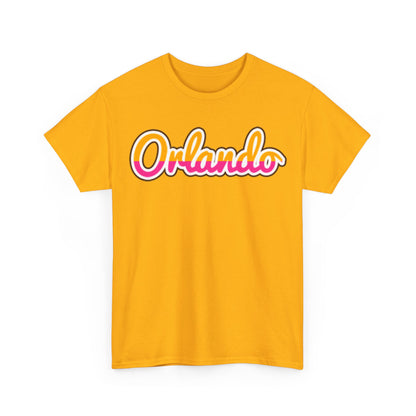 Orlando Retro Script Tee — Vintage Sunset City Souvenir Shirt