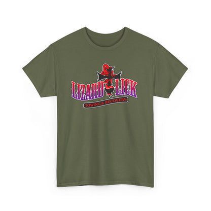 Lizard Lick T-Shirt — Retro Neon Logo Tee with Lizard & Cowboy Graphic