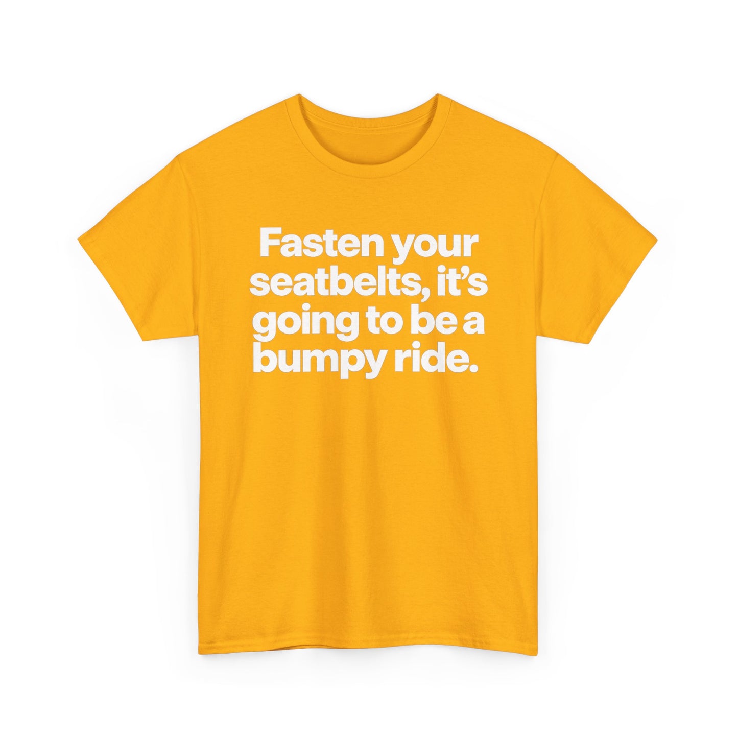 Fasten Your Seatbelts Tee — 'Fasten your seatbelts, it's going to be a bumpy ride.' Graphic T‑Shirt