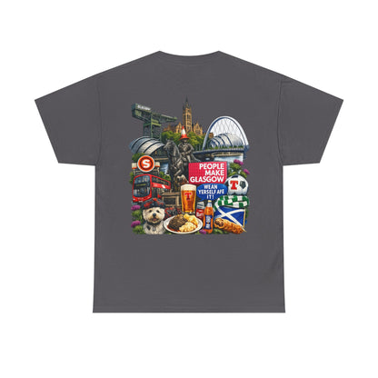 Glasgow Collage T-Shirt — "People Make Glasgow" Scottish City Souvenir Tee