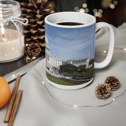 US Capitol Building Ceramic Coffee Mug — Washington D.C. Landmark Photo, 11oz & 15oz