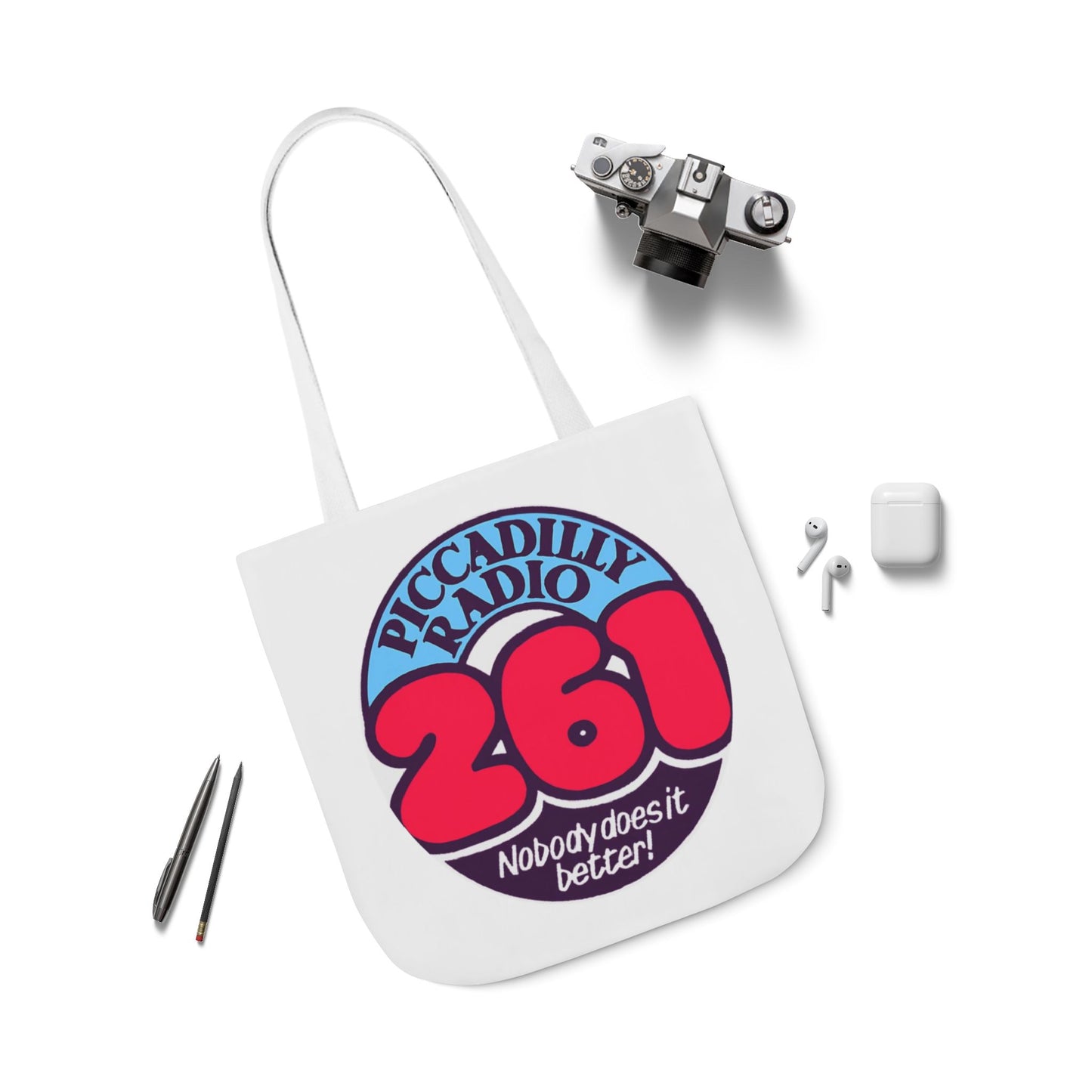 Tote Bag — Retro 'Piccadilly Radio 261' Vintage Logo Canvas Tote