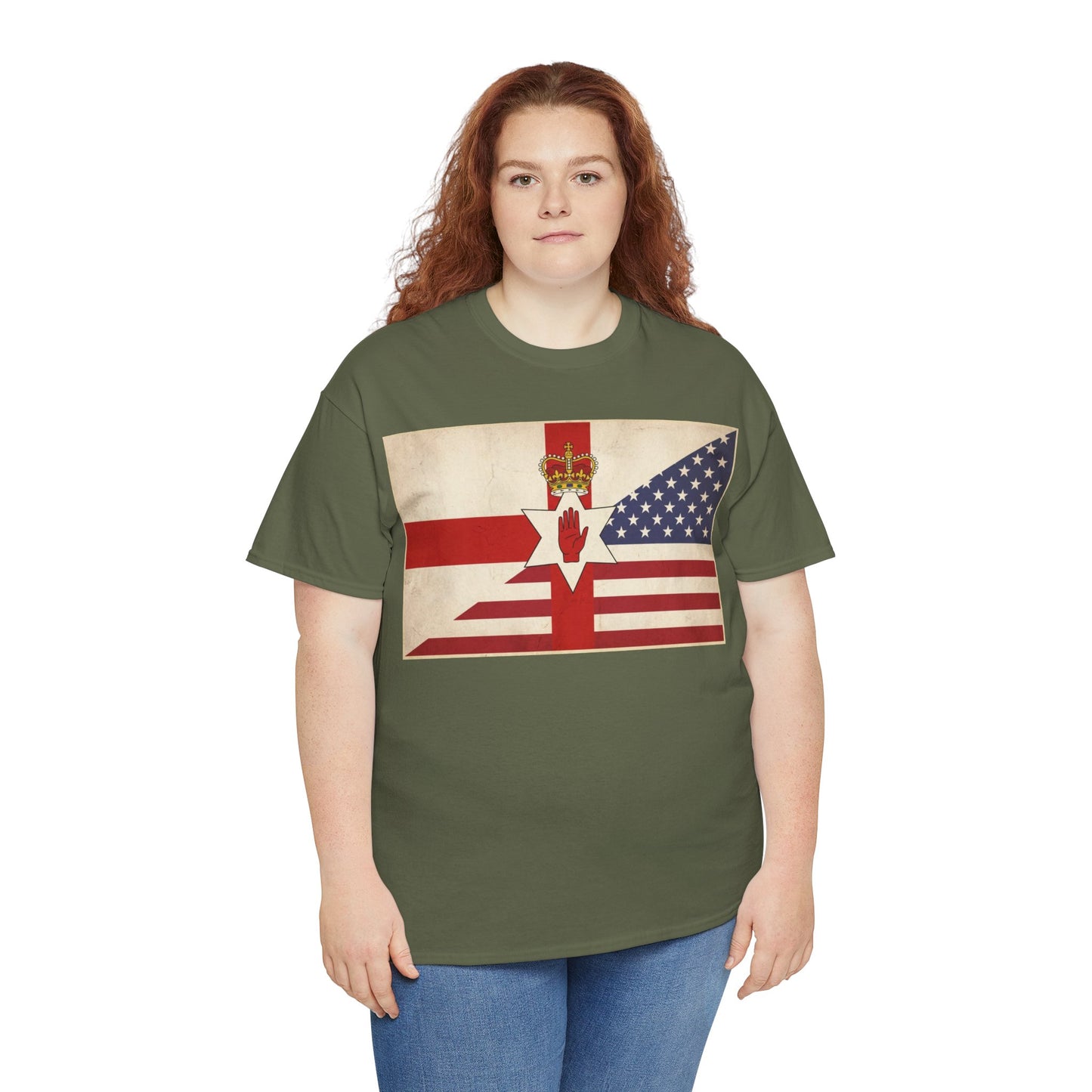Northern Ireland + American Flag Tee — Vintage Graphic Shirt