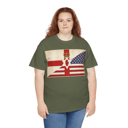 Northern Ireland + American Flag Tee — Vintage Graphic Shirt