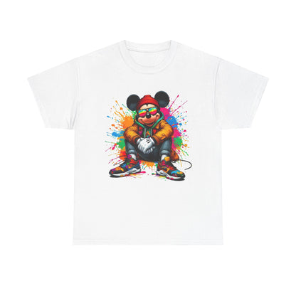 Mickey Mouse Streetwear Graphic Tee — Colorful Hip-Hop Mouse Design