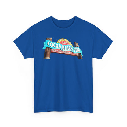 Cocoa Beach Pier T‑Shirt — Retro Beach Sign Vacation Tee