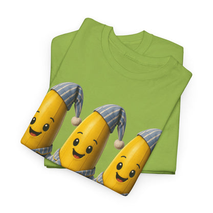 Bananas in Pyjamas – Three Smiling Bananas in Striped Pajamas Graphic T-Shirt