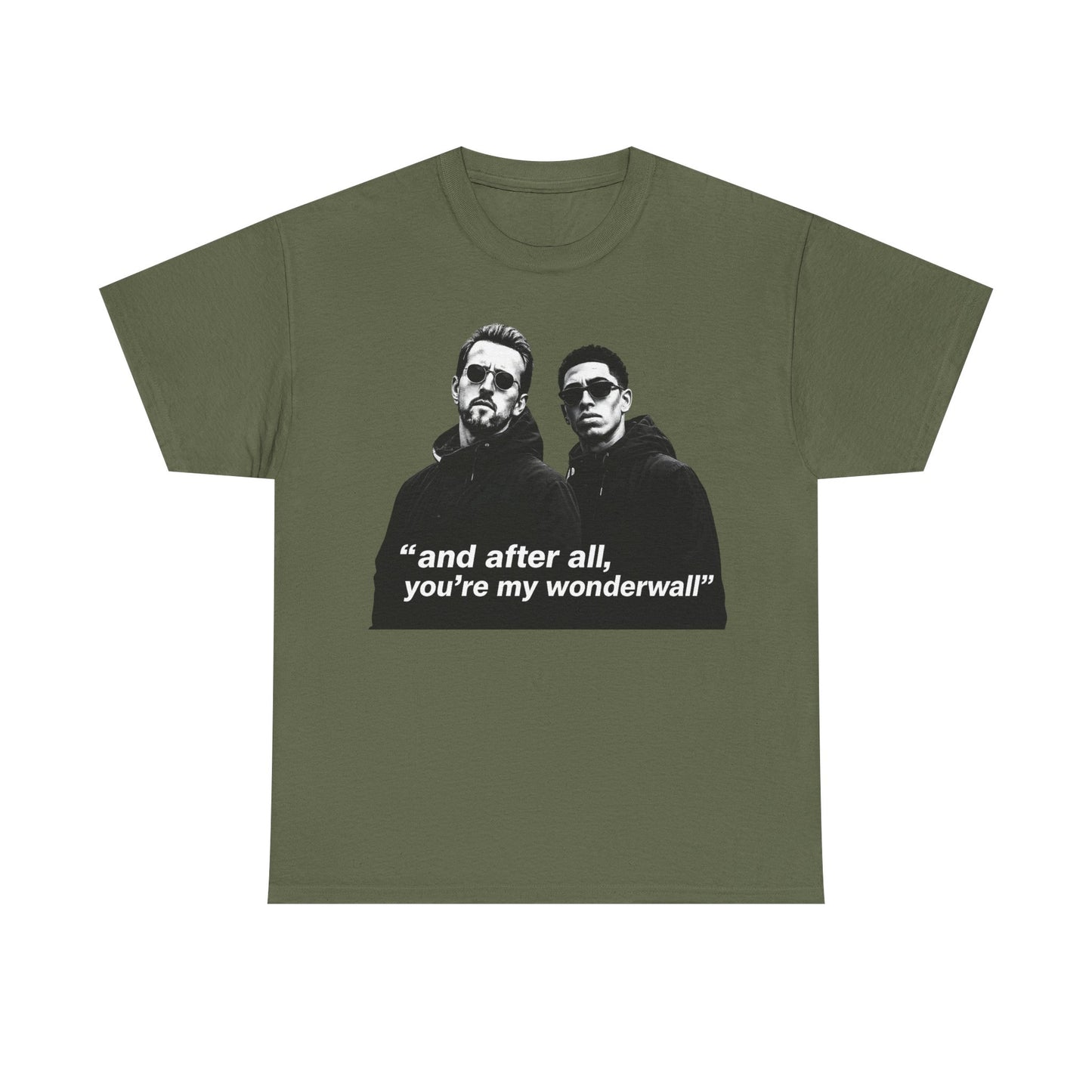 Kane and Bellingham Wonderwall Lyric T-Shirt — ‘and after all, you’re my wonderwall’ Retro Band Tee