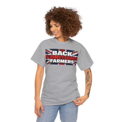 Back British Farmers T-Shirt — Union Jack Support Tee for UK Farmers