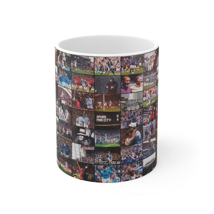 Manchester City Retro Images Collage Mug — Photo Montage Ceramic Coffee Cup (11oz, 15oz)