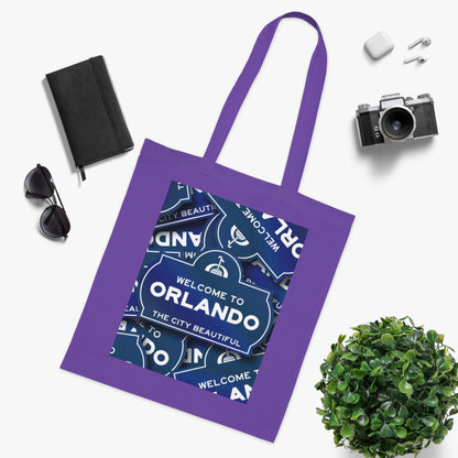Orlando Souvenir Tote Bag – "Welcome to Orlando" City Beautiful Cotton Shopper