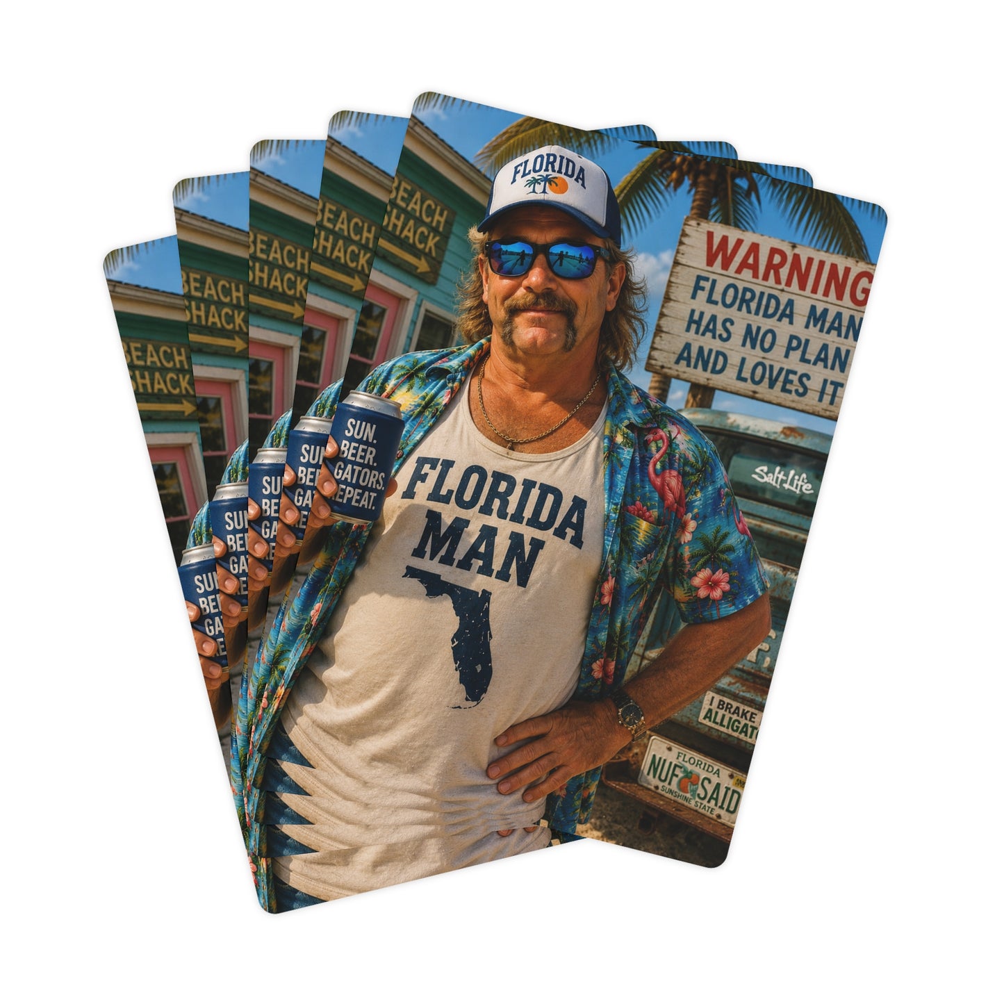 Florida Man Playing / Poker Cards