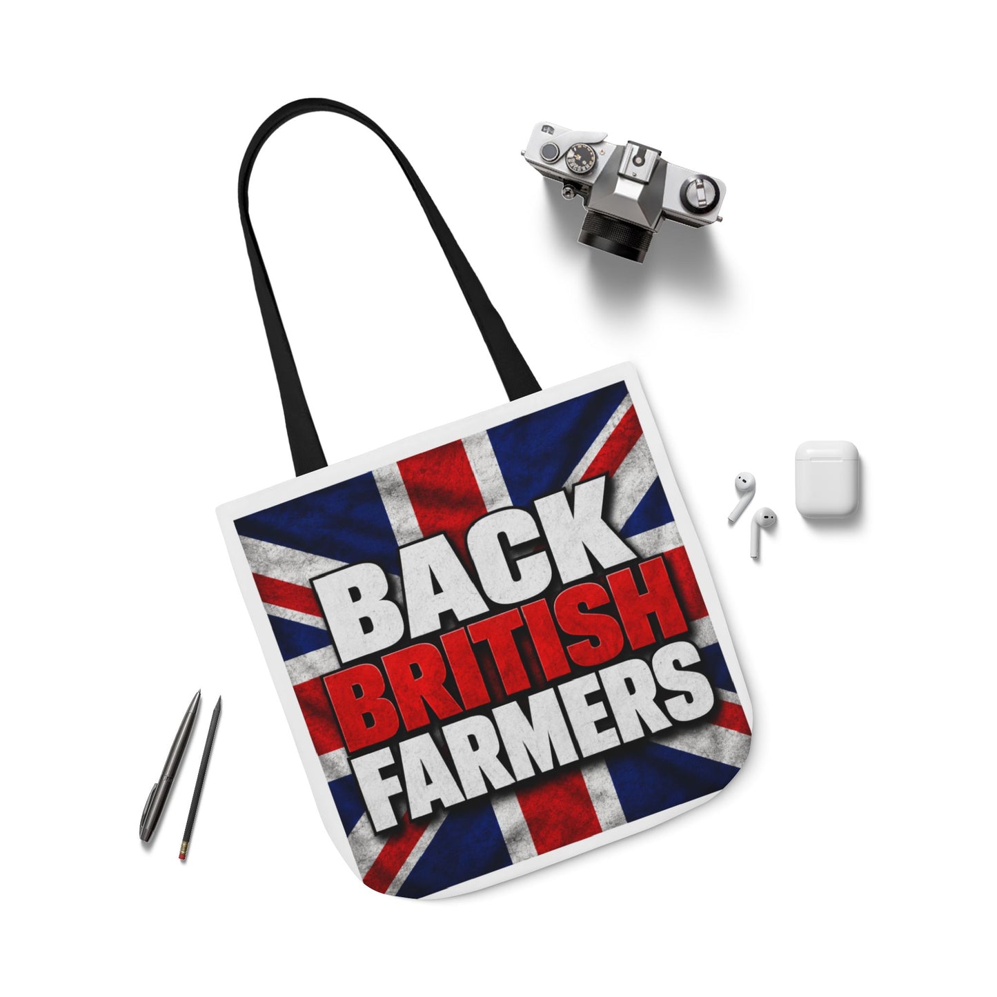 Back British Farmers Canvas Tote Bag — Union Jack Farming Support Tote