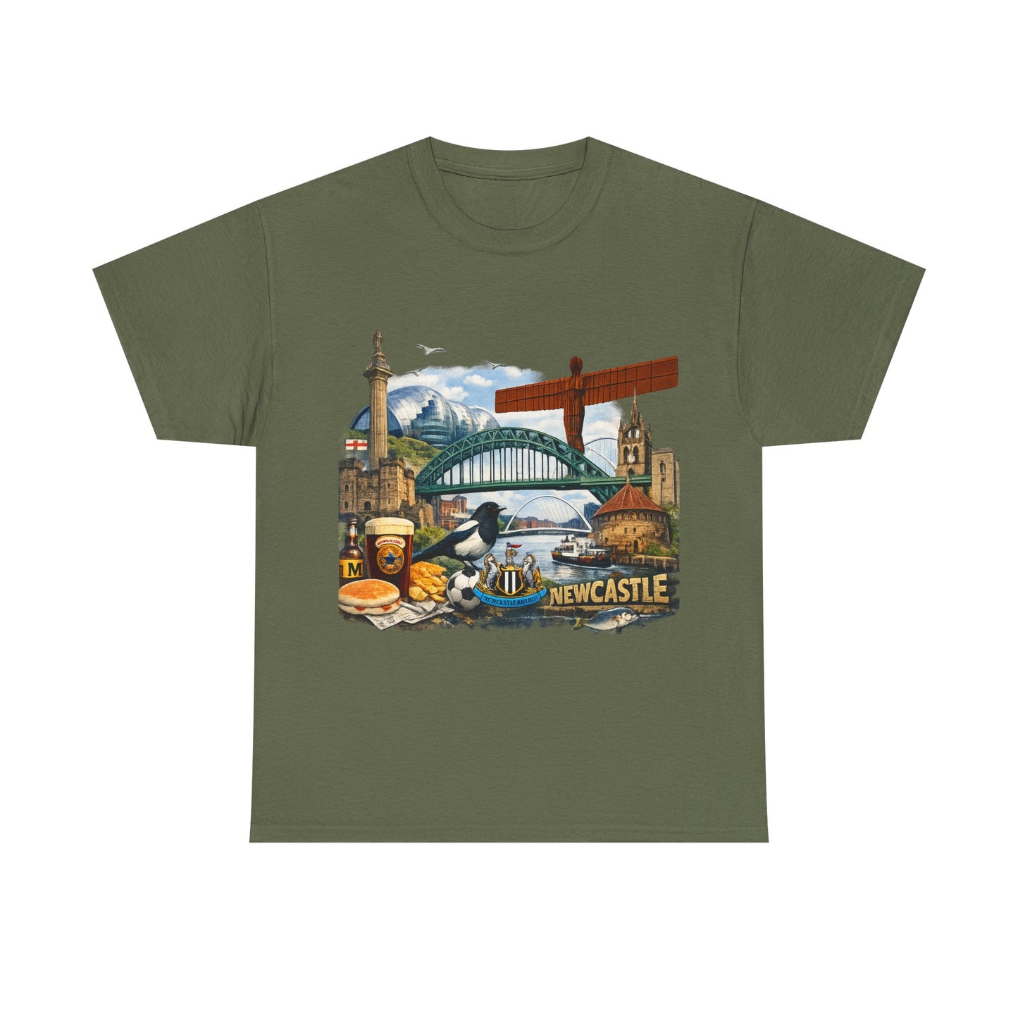 Newcastle Upon Tyne Landmark Tee — Vintage Cityscape T-Shirt