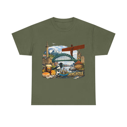 Newcastle Upon Tyne Landmark Tee — Vintage Cityscape T-Shirt