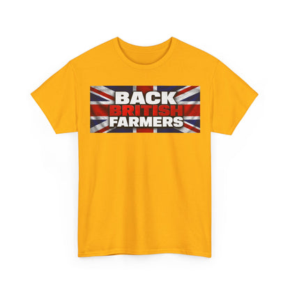 Back British Farmers T-Shirt — Union Jack Support Tee for UK Farmers
