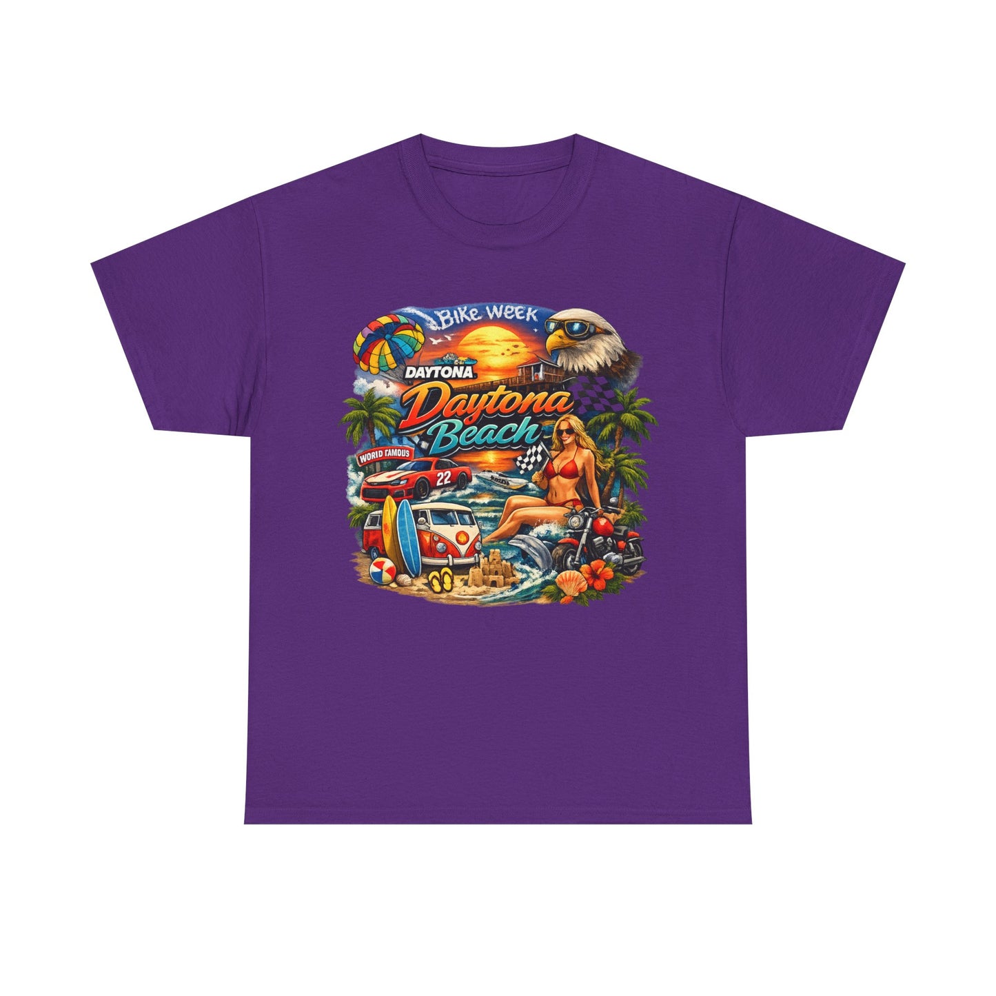 Daytona Beach Vintage Surf T-Shirt — Retro Sunset Palm Beach Tee