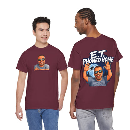 Graphic Tee — "E.T. Phoned Home" Smiling Guy Retro Design