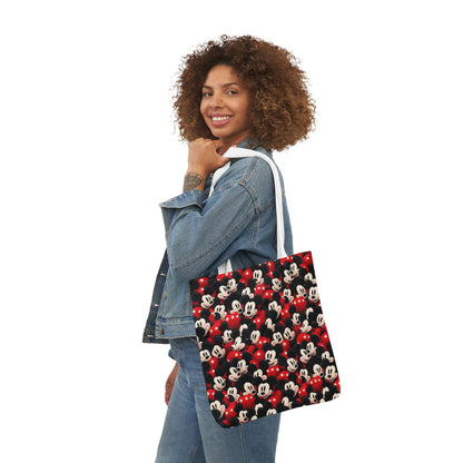 Mickey Mouse Canvas Tote — Retro Cartoon Character Allover Print