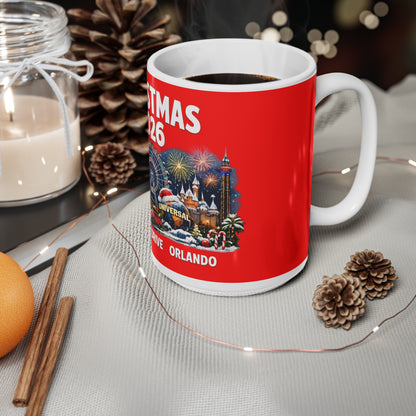 Christmas 2026 Orlando Souvenir Coffee Mug — International Drive Holiday Ceramic Cup (11oz/15oz)