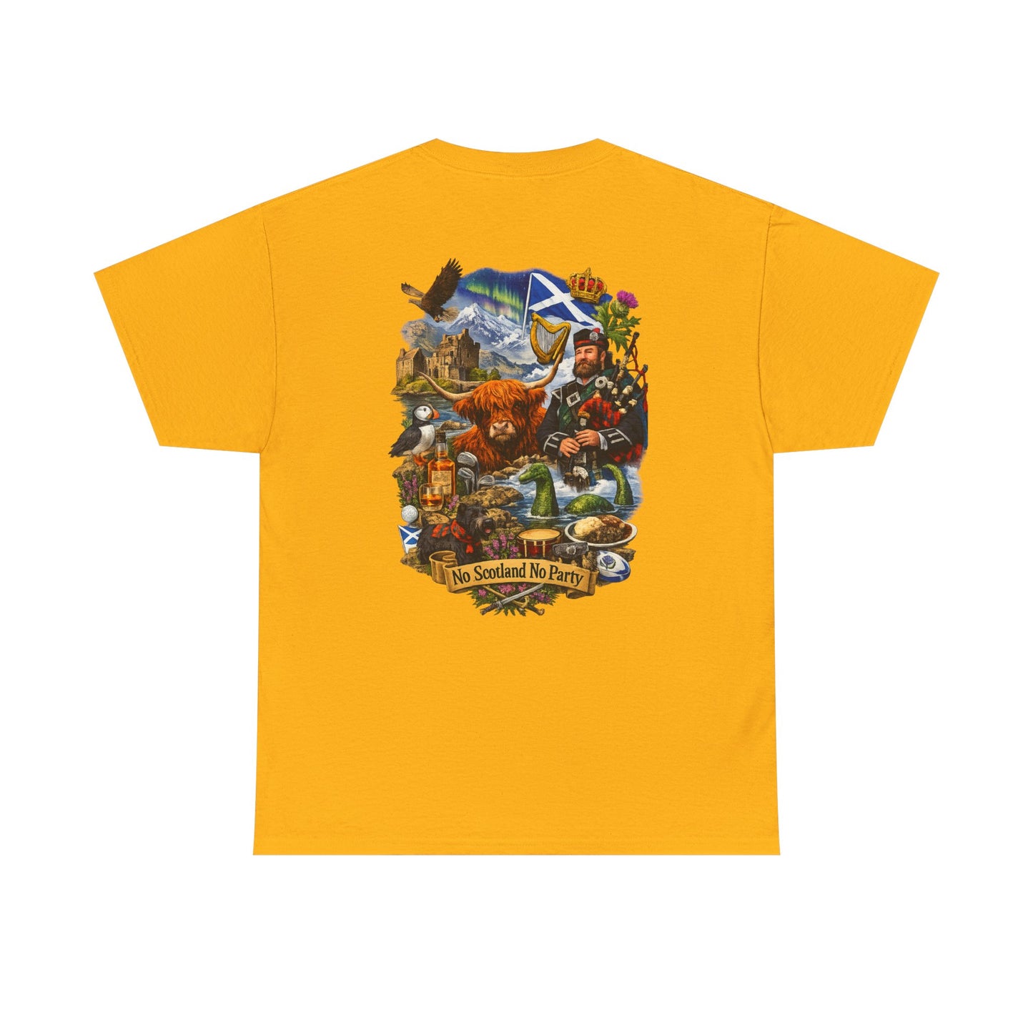 Scotland Collage T-Shirt — "No Scotland No Party" Scottish Heritage Tee