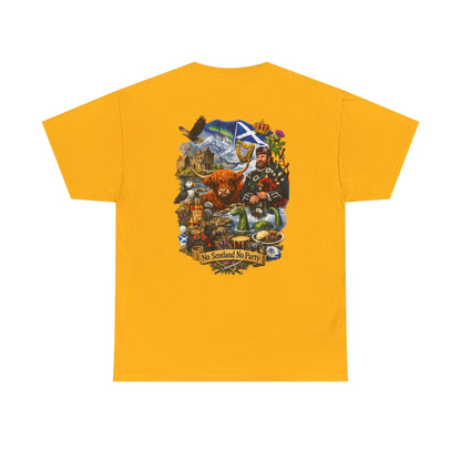 Scotland Collage T-Shirt — "No Scotland No Party" Scottish Heritage Tee