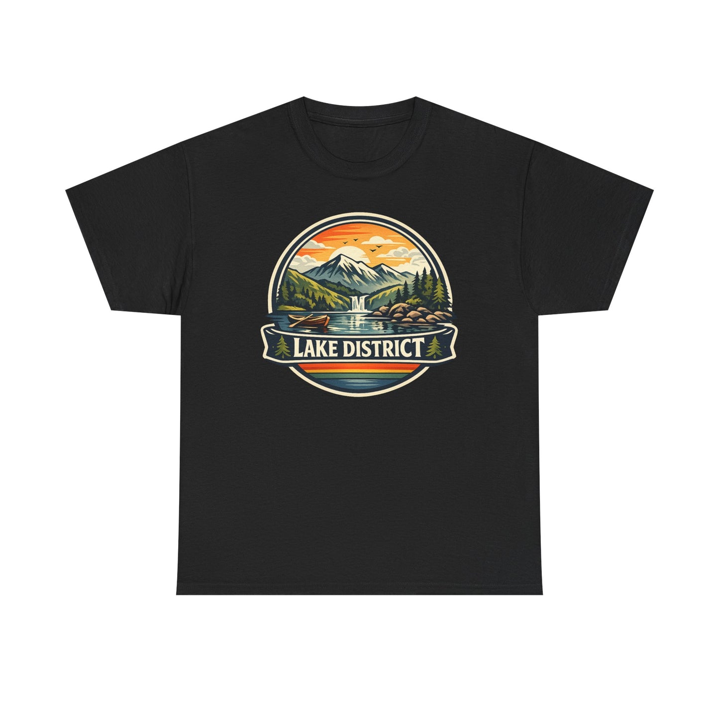 Lake District Graphic Tee — Scenic Mountain & Lake Camping Shirt
