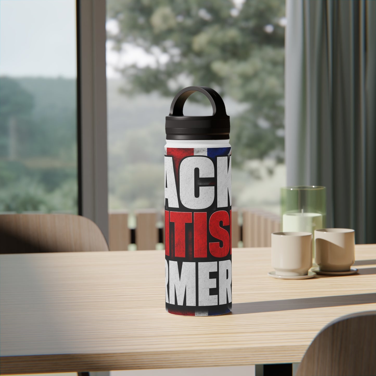 Back British Farmers Stainless Steel Water Bottle — Union Jack Patriotic Insulated Bottle