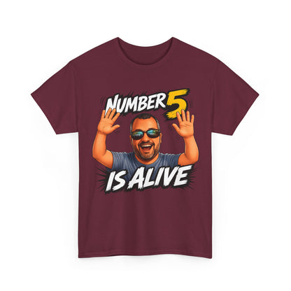 Number 5 Is Alive Graphic Tee — Funny Meme Face T‑Shirt