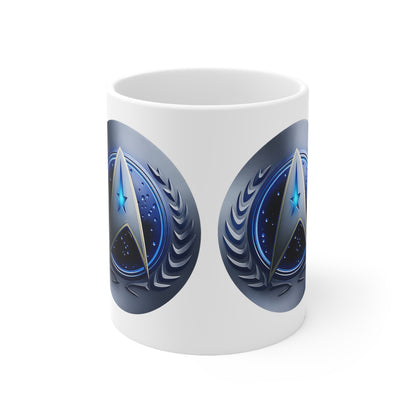 Starfleet Emblem Ceramic Mug — 11oz & 15oz Sci‑Fi Coffee Cup
