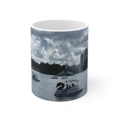 Lake Eola Orlando Swan Paddle Boat Lake Ceramic Coffee Mug — 11oz & 15oz Scenic Photo Mug